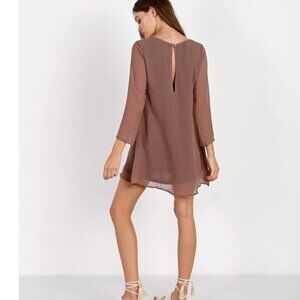 Show Me Your Mumu (Small) Witcher Mushroom Sheer Chiffon Flowy Brown Dress